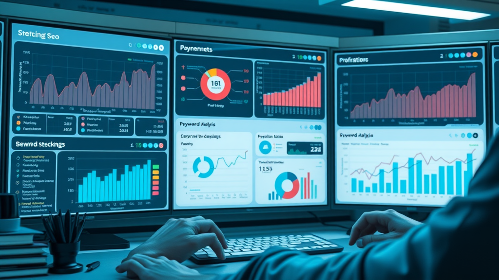 digital dashboard showing best SEO tools for small business strategies and analytics