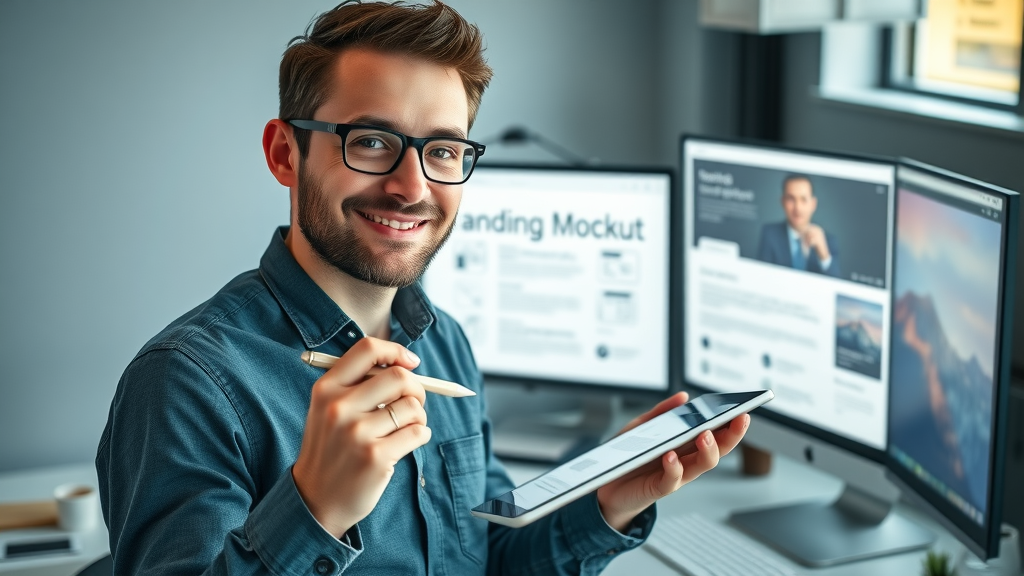 Web designer creating high-converting landing pages for b2b lead generation