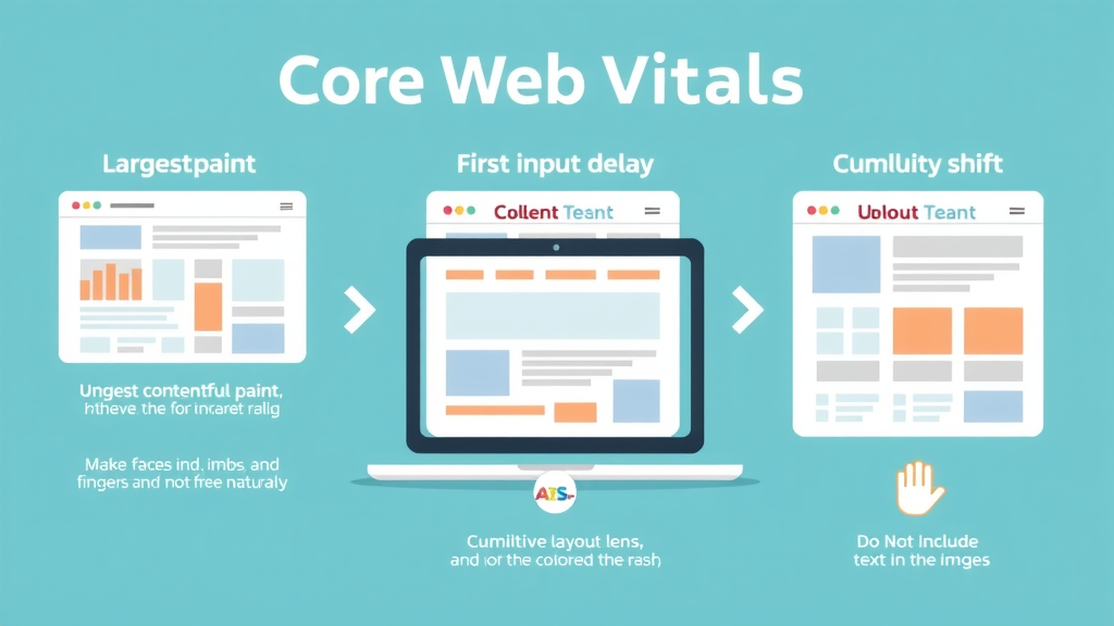 core web vitals infographic showing website speed and page load time metrics