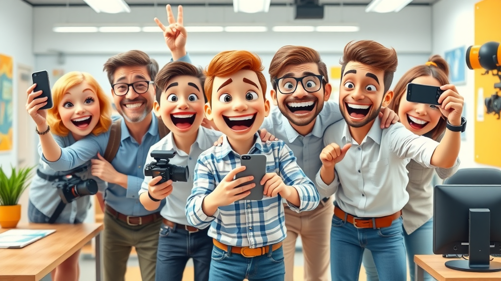 small business owners recording creative video content with smartphones as a budget marketing tactic