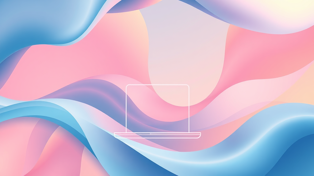 Artistic website mockup with organic shapes and fluid layouts - design trends