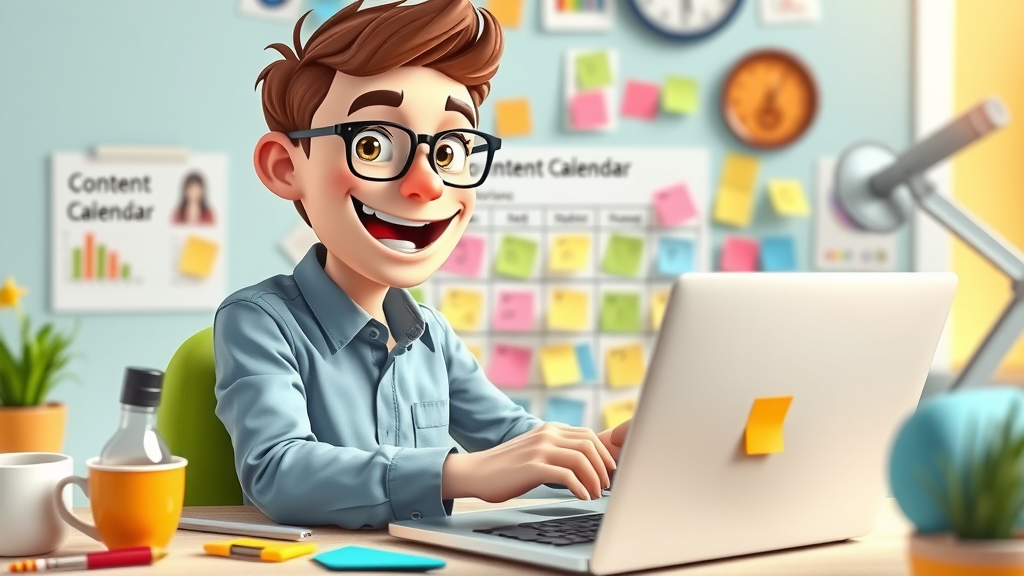 social media marketing beginner content calendar colorful workspace