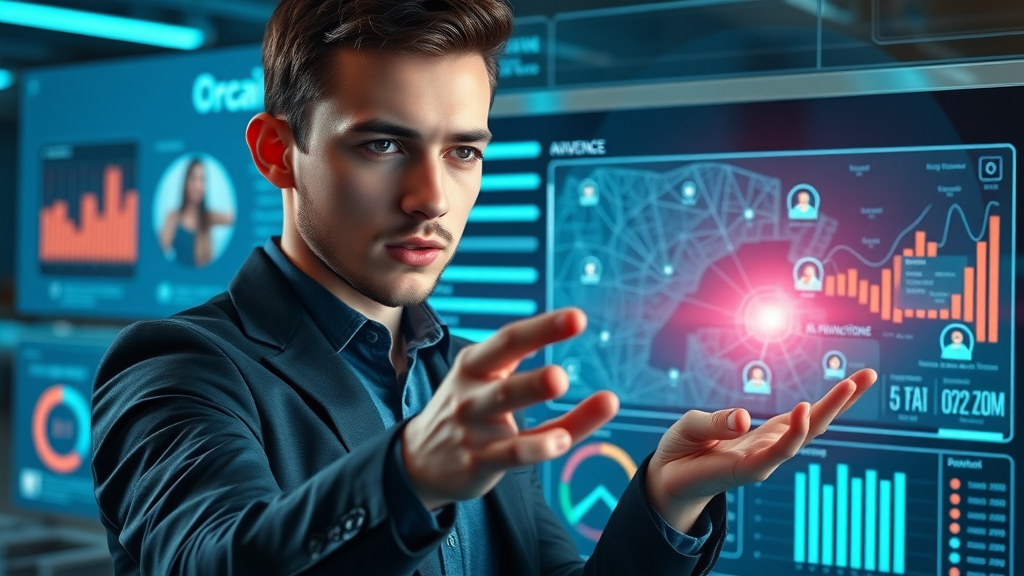 Dynamic digital ad layout for local business, local business social media tactics, professional setting up geo-fenced ad, digital dashboard, glowing icons showing audience targeting