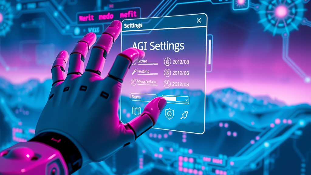 AI-driven website optimization with automated settings interface and futuristic landscape