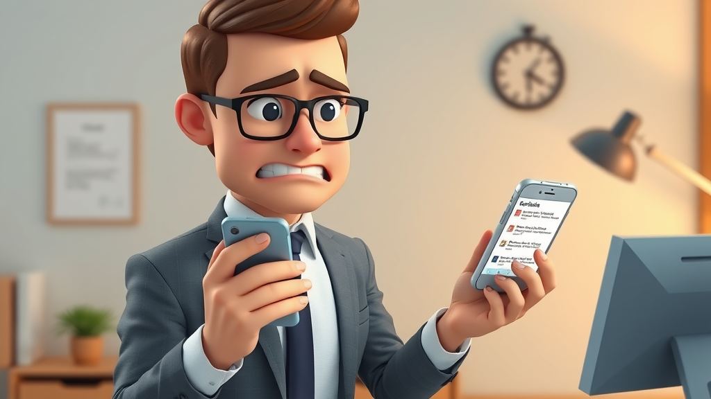 Business owner frustrated with mobile device website conversion rate optimization issues