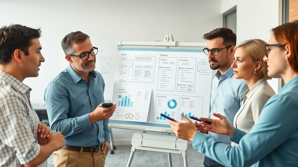 Strategic team reviewing data for sustainable b2b lead generation growth