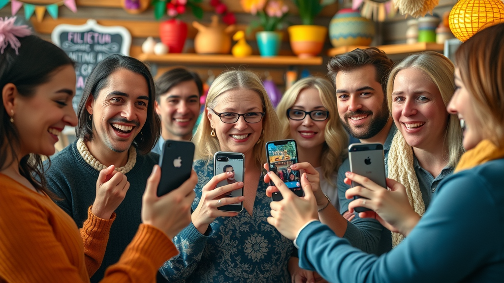happy customers recording user-generated video testimonials for affordable marketing
