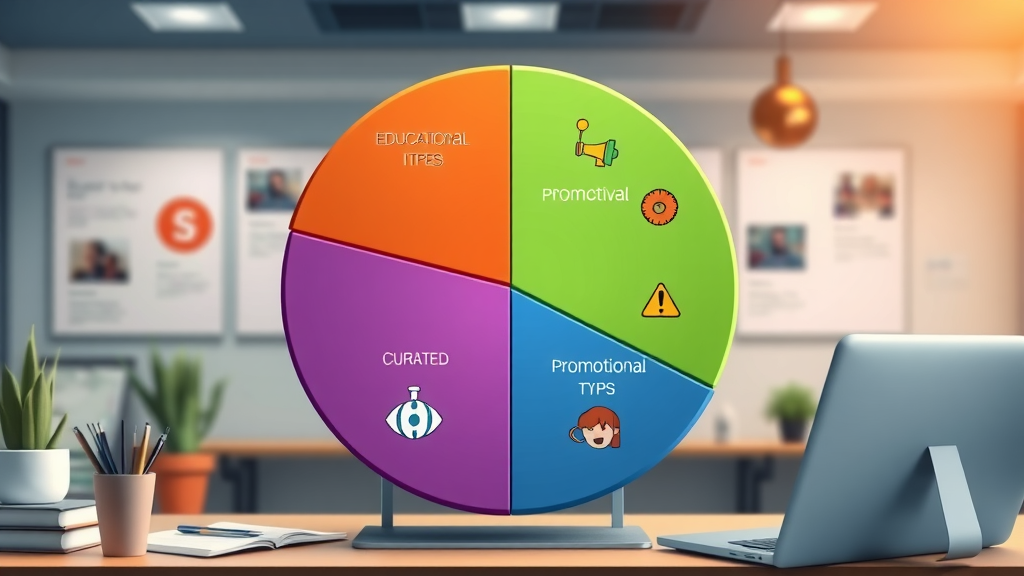social media advertising ideas 50-30-20 pie chart showing content mix for educational, curated, and promotional posts
