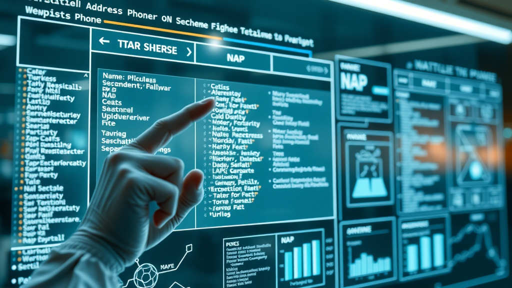 website schematic showing NAP data and schema markup, local seo, search engine