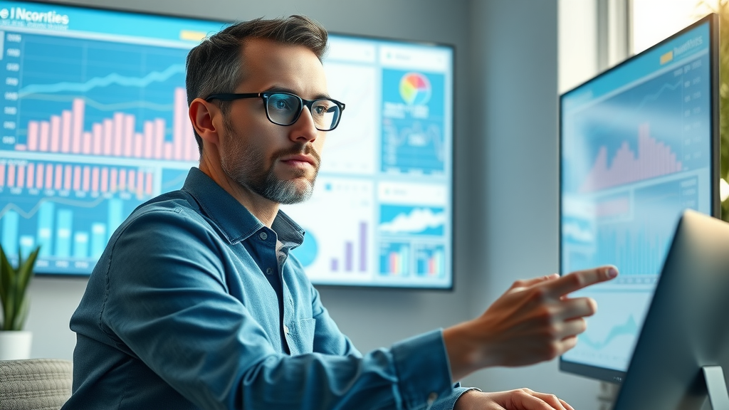 content creator reviewing analytics data for video content creation strategy