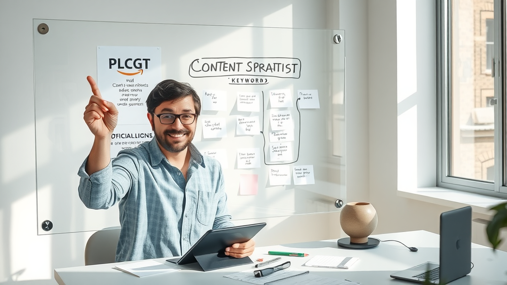 content strategist mapping blog post ideas and keyword clusters keyword research