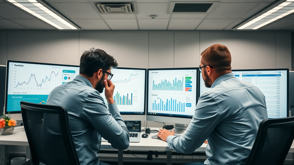SEO analysts examining competitor backlink profiles for strategic insights