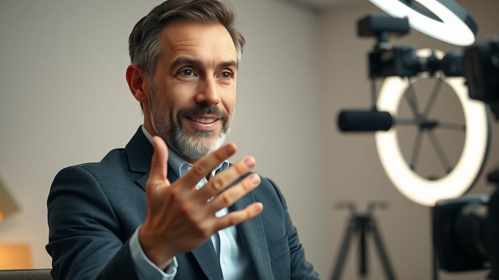 Business leader sharing thought leadership for b2b lead generation