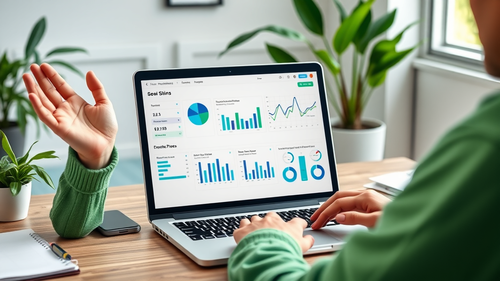 SEO dashboard tracking link building strategies, new backlinks, and ROI metrics