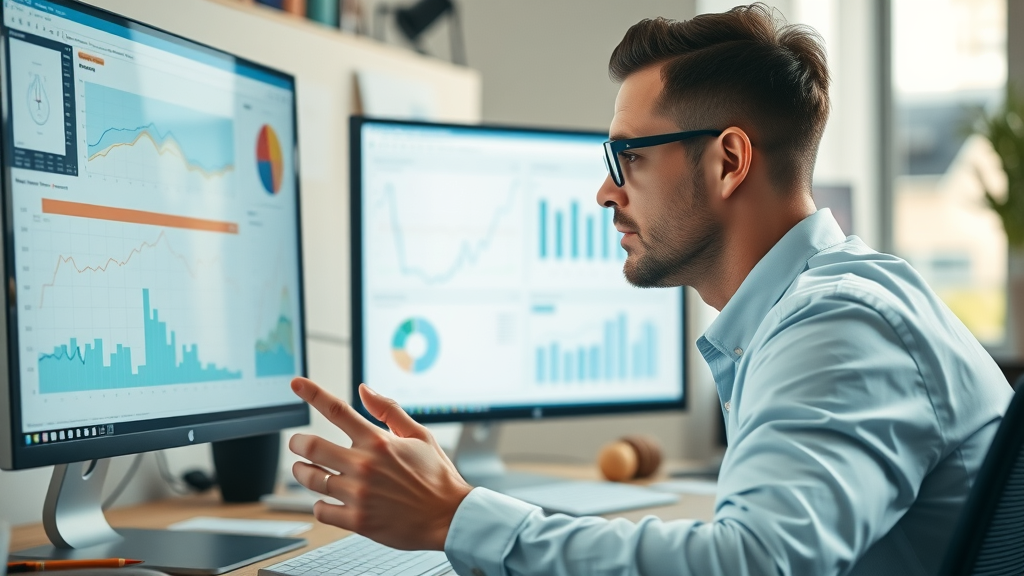 ux researcher analyzing survey data and heatmaps for user experience website design