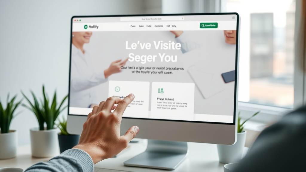 Clean modern landing page UI design for content marketing for leads, minimalist workspace, user interaction