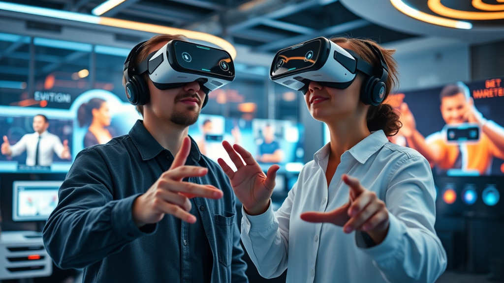 Marketers using VR headsets to explore 360-degree marketing videos and future video marketing tools.