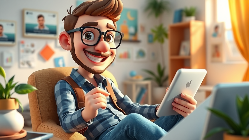 marketer posting content to Instagram Facebook Twitter, brand reputation, cozy digital workspace