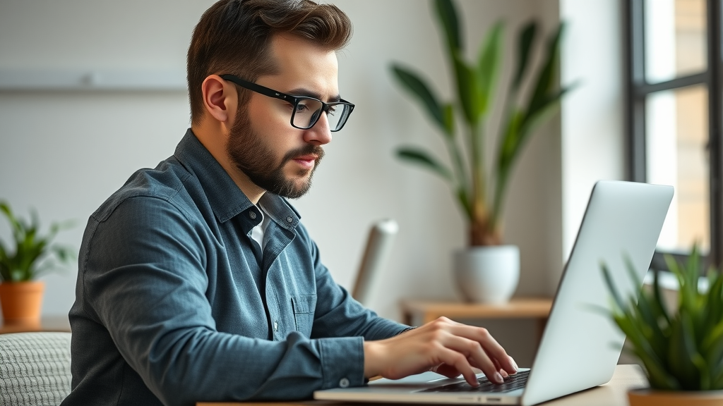 business owner analyzing keyword research data for small business SEO success