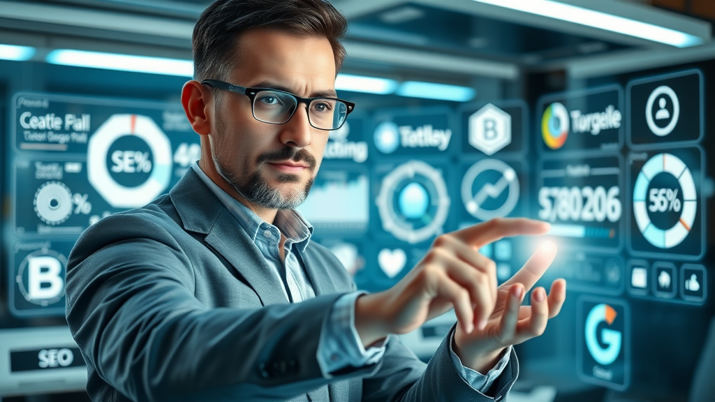 digital marketing specialist demonstrating off-page SEO tools for 2024