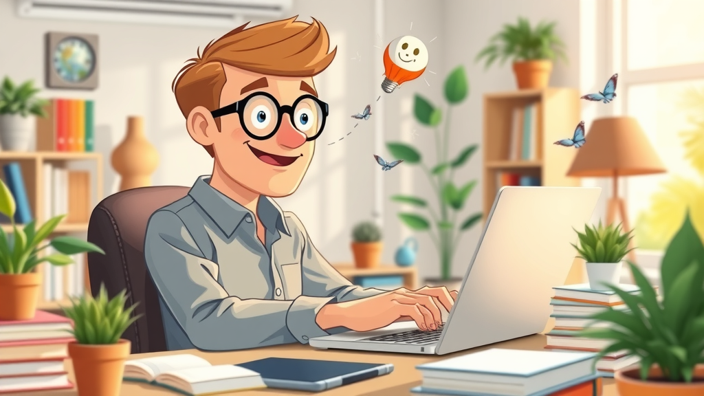 content creator developing engaging digital marketing blog post in creative workspace