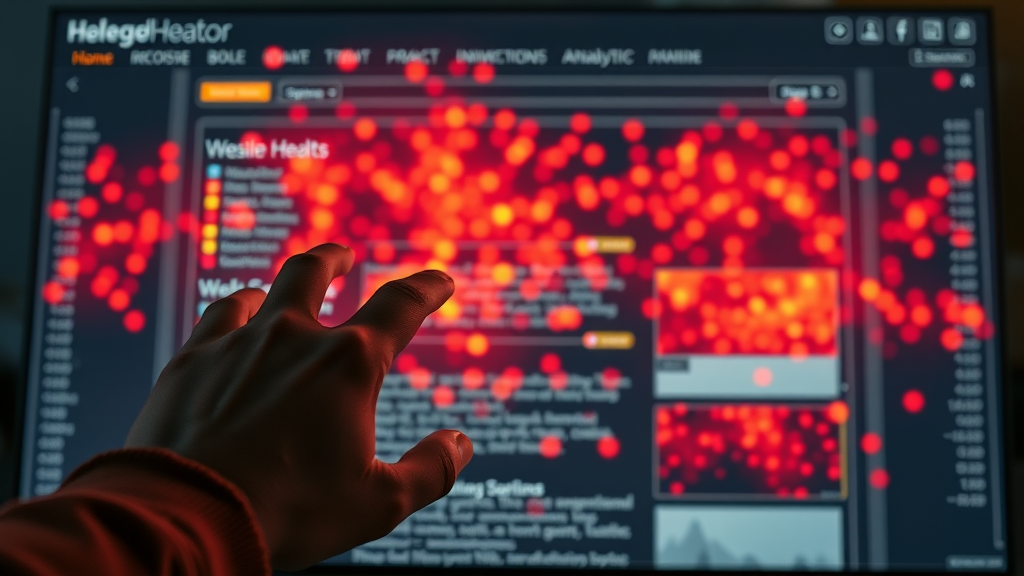website heatmap tool interface visualizing user engagement and bounce rate metrics