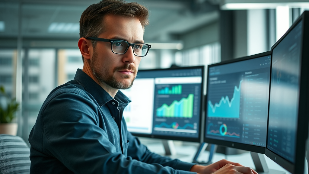 Analytical marketer using seo tools for website optimization