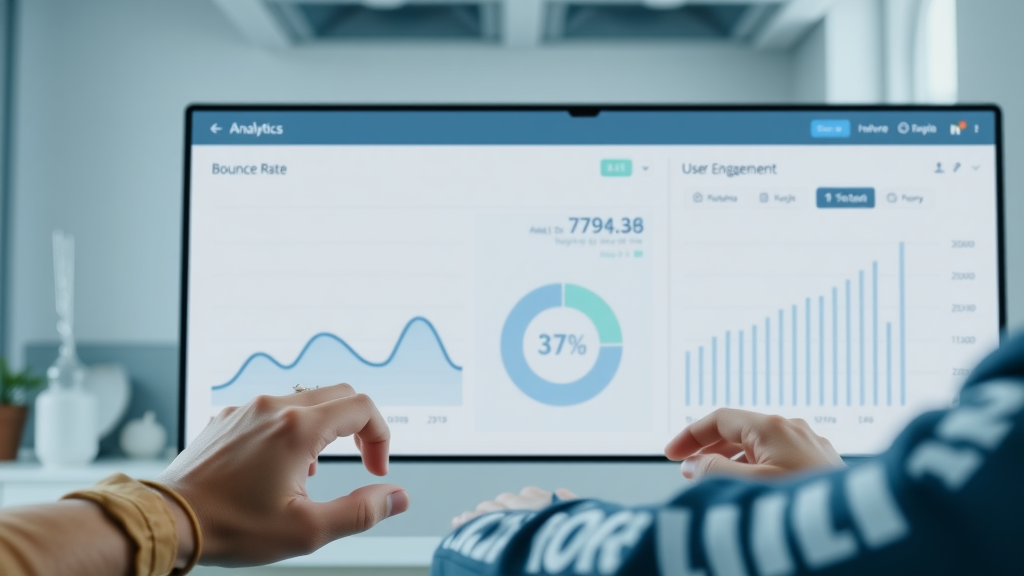 sleek analytics dashboard highlighting bounce rate and user engagement metrics for website analytics