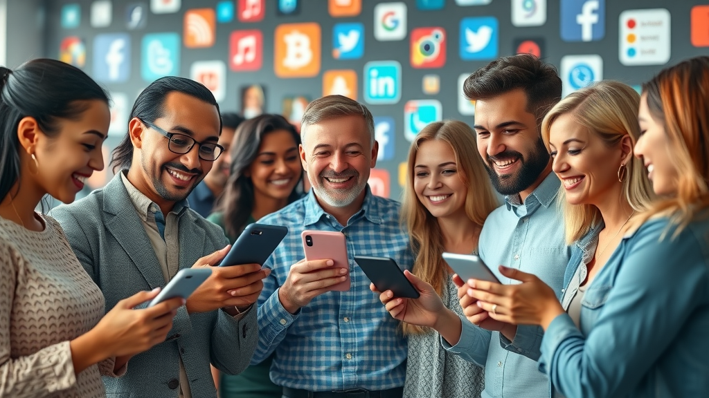social media marketing vibrant global digital network diverse group engaging