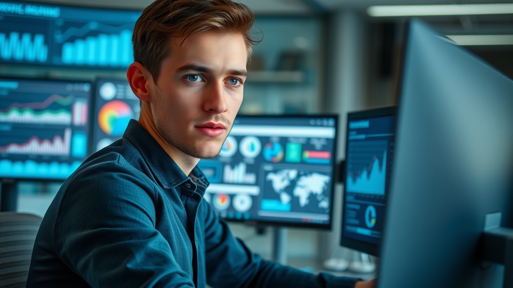 content creator analyzing target audience data for video content creation