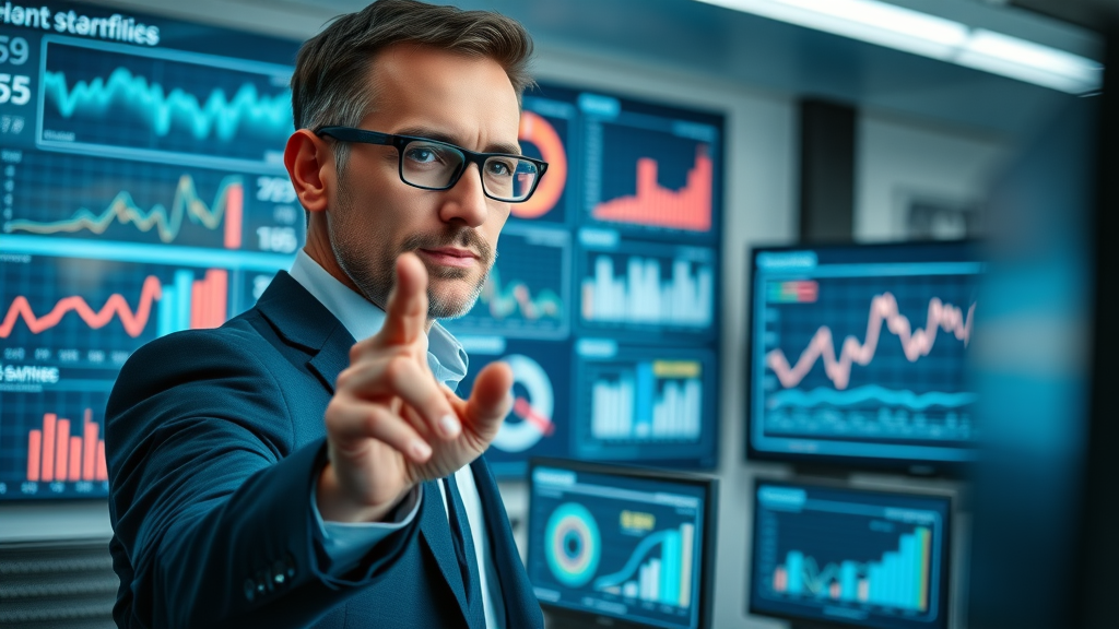 SEO audit checklist dashboard with business professional analyzing site statistics and critical error metrics