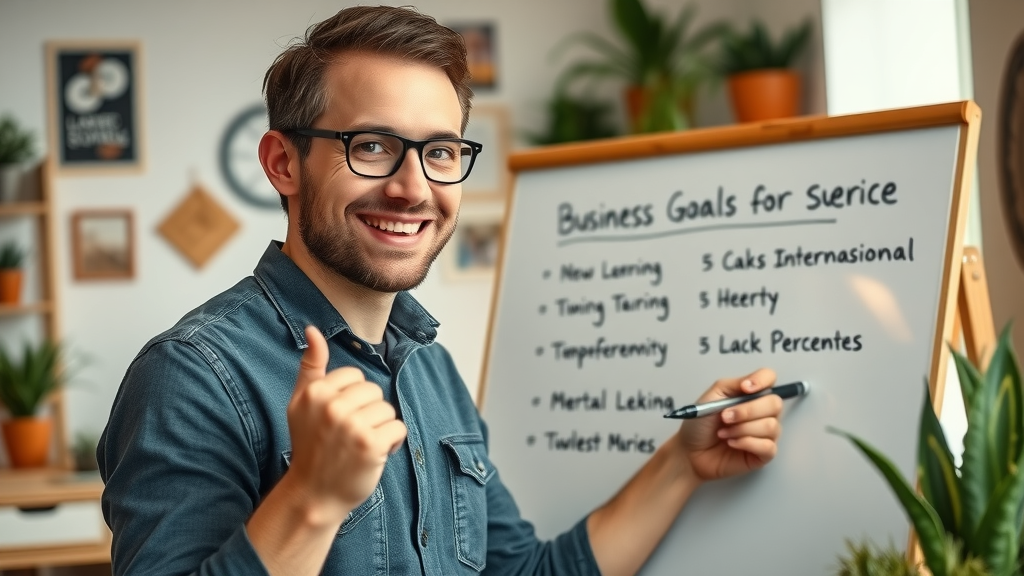 small business owner setting smart goals for marketing plan