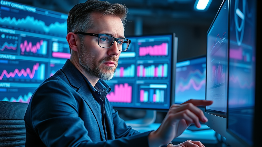 brand manager analyzing online brand image reputation management analytics