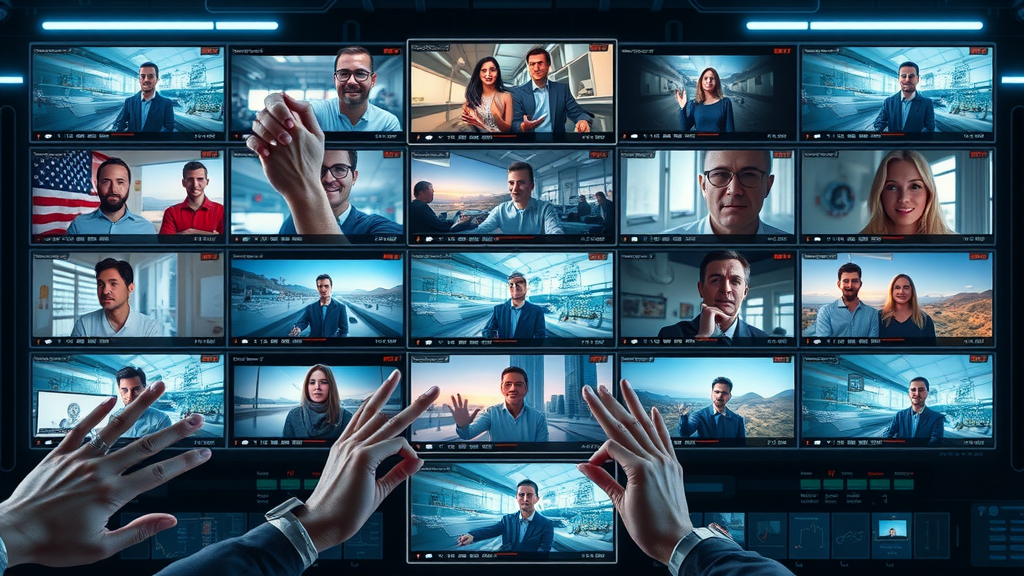 diverse engaging video content types for social media marketing on futuristic video dashboards