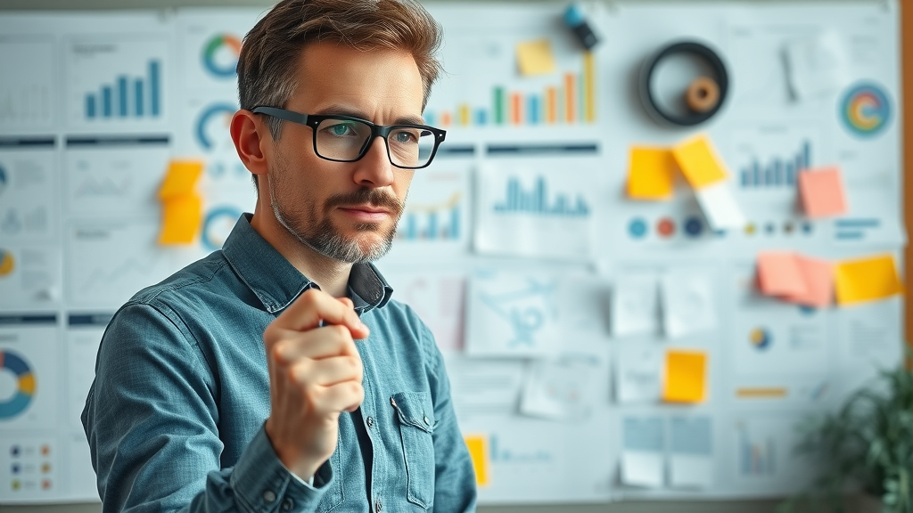 Creative strategist mapping content marketing strategy at a dynamic workspace - content marketing