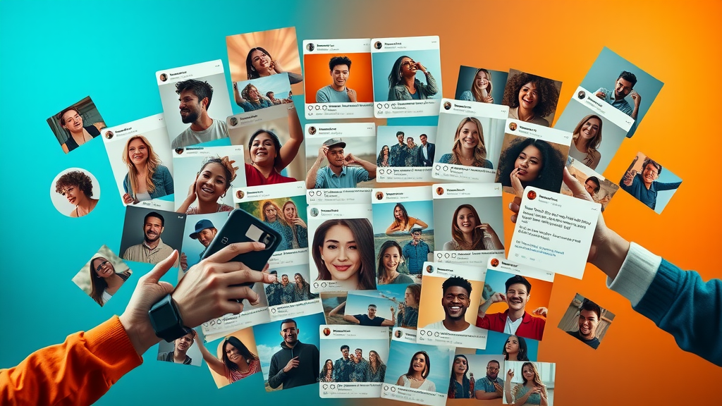 social media advertising ideas collage showcasing consistency and diversity of posts across multiple platforms