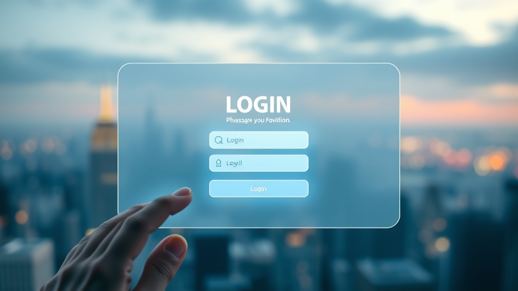 Futuristic website login with glassmorphism and frosted glass effects - glassmorphism web design trend