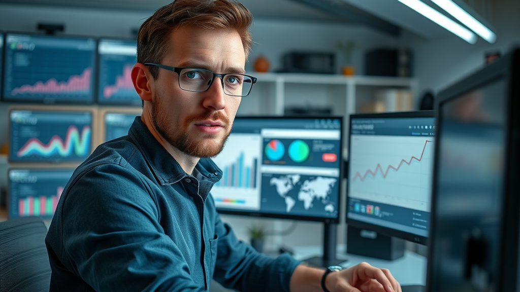 digital marketer using analytics tools dashboard for strategy optimization