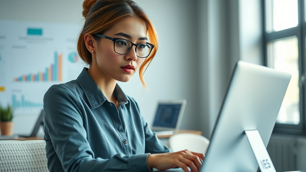 online reputation monitoring with digital reputation tools, woman analyzing social media feeds
