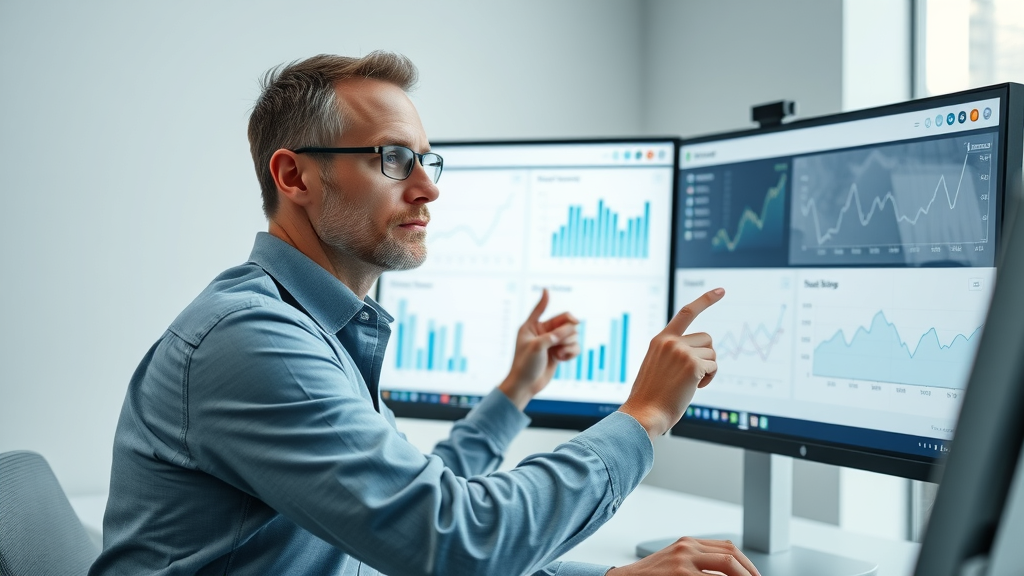 website auditor analyzing performance monitoring dashboard, interpreting site speed test data, website performance metrics