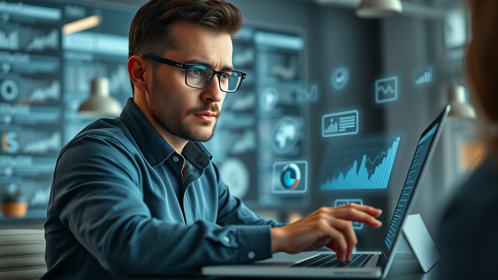 tech-savvy marketer using advanced SEO tools for link building and domain authority