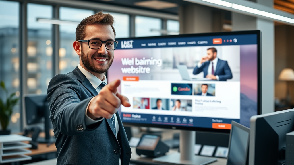 Sleek business website design with landing page and local business lead gen elements