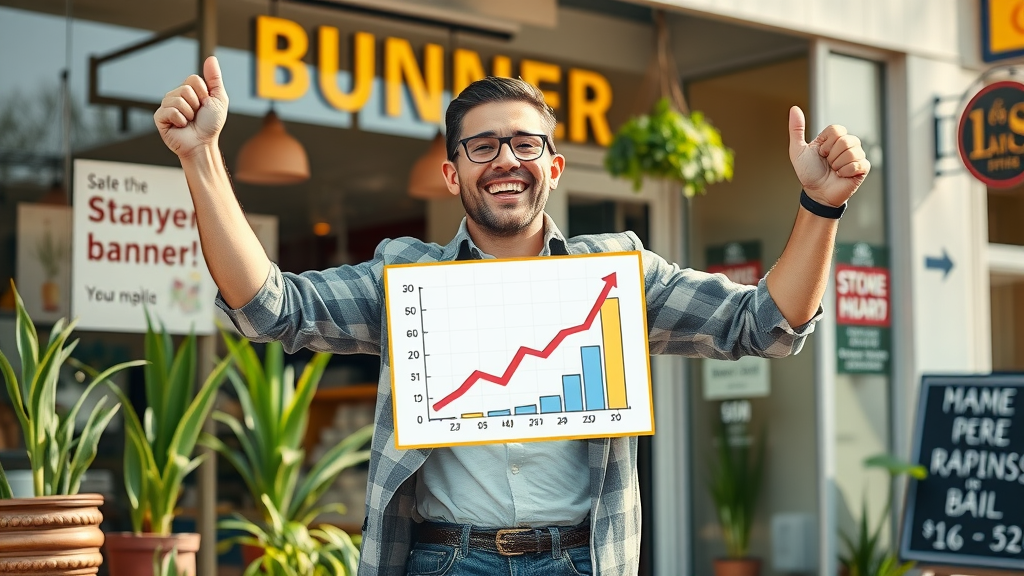 successful small business owner celebrating growth due to local SEO strategies and business profile optimization