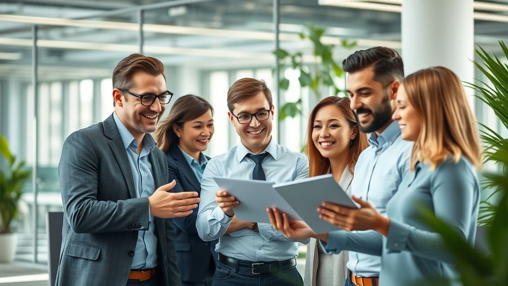 dynamic business team discussing content marketing strategies in a modern office, content marketer team collaborating on digital marketing