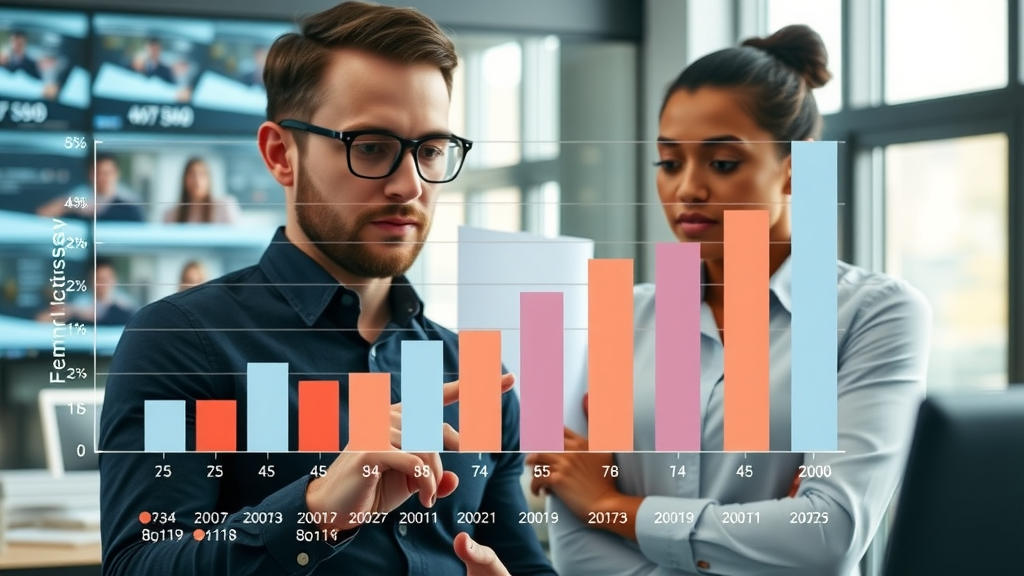 Bar graph showing percentage of small businesses with technical SEO issues, business owners analyzing stats, technical seo, small business