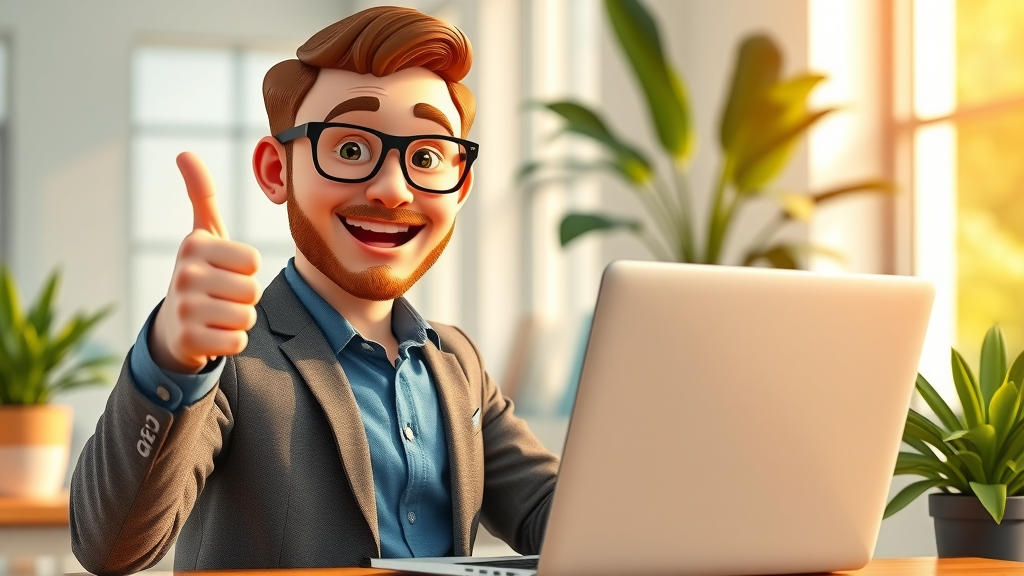 Optimistic small business owner with improved website metrics, core takeaways, seo strategies