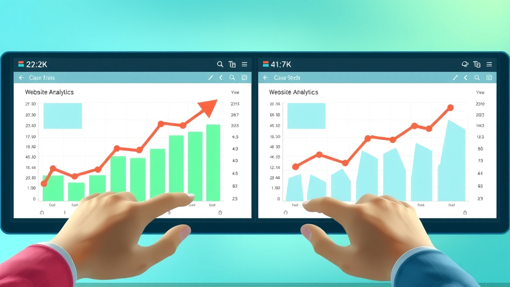 Split-screen case study showing quick SEO improvements for higher search engine ranking