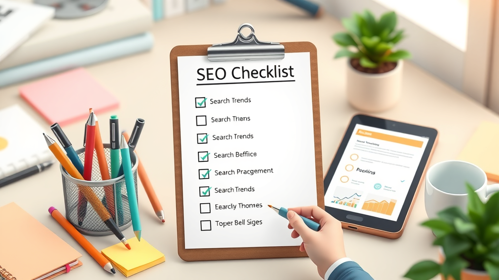 SEO checklist for improving search engine ranking with actionable steps