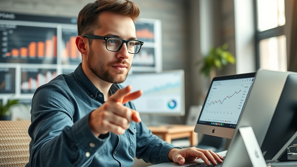 core web vitals web designer analyzing speed and usability graphs in creative open workspace