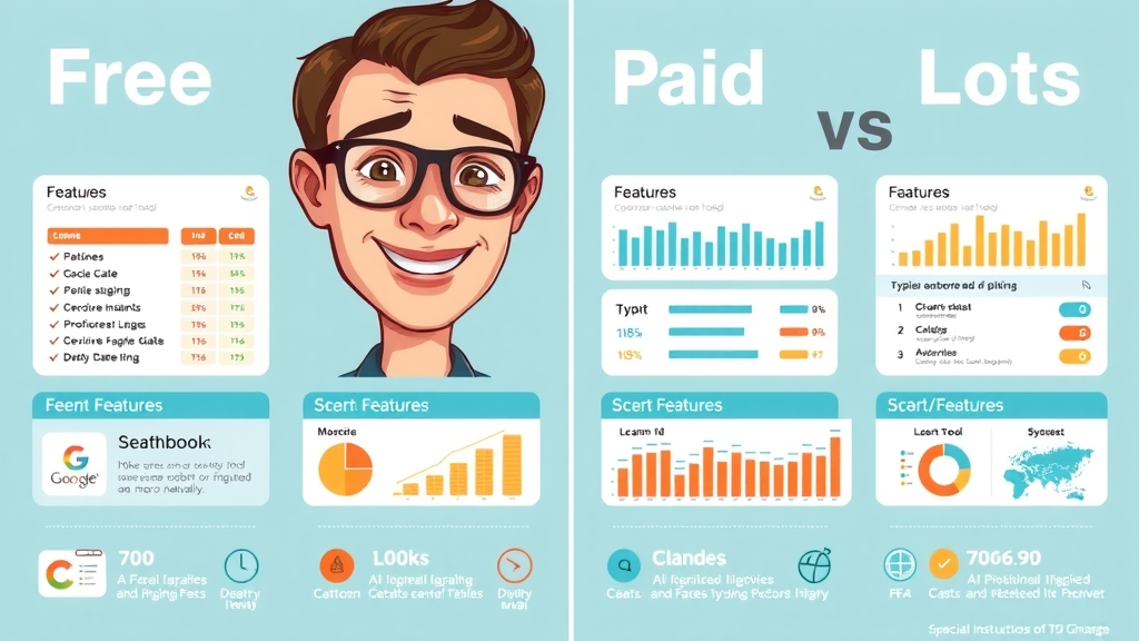 Table comparing free vs paid SEO tool features visually
